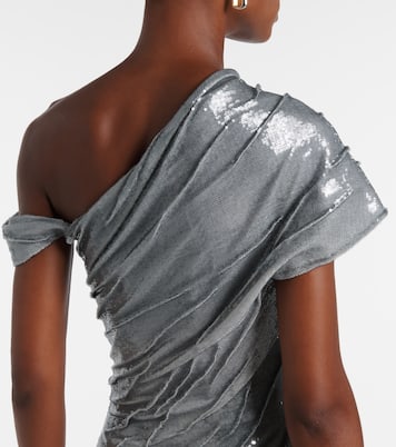 Sequined asymmetric gown | Marmar Halim