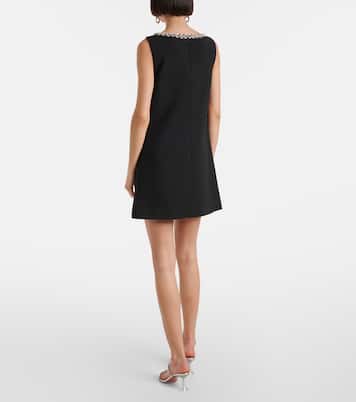 Crystal-embellished crêpe minidress | Self-Portrait