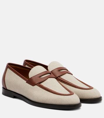 Sergio leather-trimmed penny loafers | Loro Piana