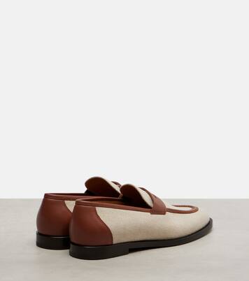 Sergio leather-trimmed penny loafers | Loro Piana