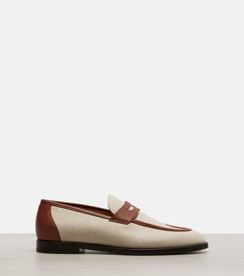 Sergio leather-trimmed penny loafers | Loro Piana