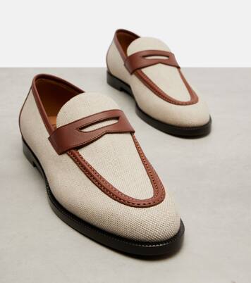 Sergio leather-trimmed penny loafers | Loro Piana