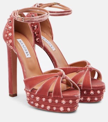 Cosmic Love 130 velvet platform sandals | Aquazzura