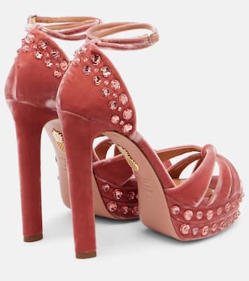 Cosmic Love 130 velvet platform sandals | Aquazzura