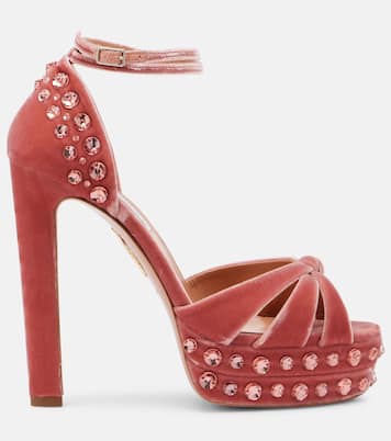 Cosmic Love 130 velvet platform sandals | Aquazzura