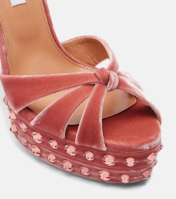 Cosmic Love 130 velvet platform sandals | Aquazzura