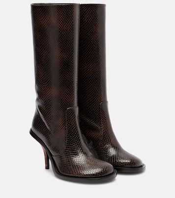 Snake-effect leather knee-high boots | Dries Van Noten