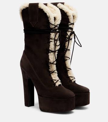 Malena 145 suede platform mid-calf boots | Paris Texas