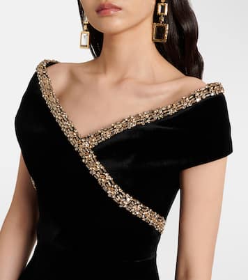 Robe longue en velours à ornements | Roland Mouret
