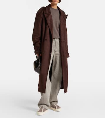 Shearling-trimmed suede low-top sneakers | Inuikii