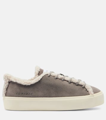 Shearling-trimmed suede low-top sneakers | Inuikii