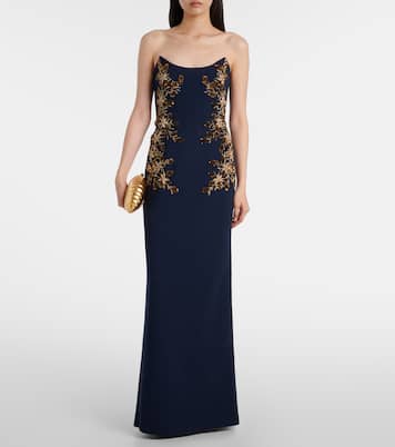 Orla embellished crêpe bustier gown | Rebecca Vallance