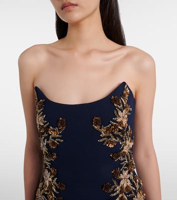 Orla embellished crêpe bustier gown | Rebecca Vallance