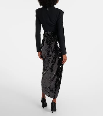 Gathered sequined maxi dress | Rotate