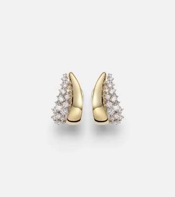 Orecchini Golden Strada in oro bianco e giallo 18kt con diamanti | Yeprem