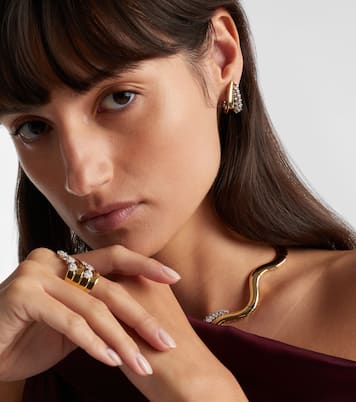 Orecchini Golden Strada in oro bianco e giallo 18kt con diamanti | Yeprem