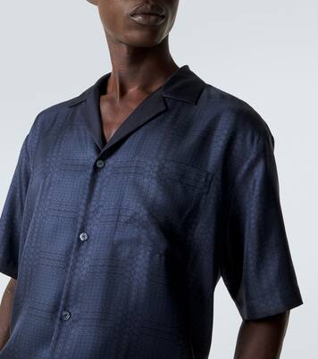 Interlocking G silk twill bowling shirt | Gucci