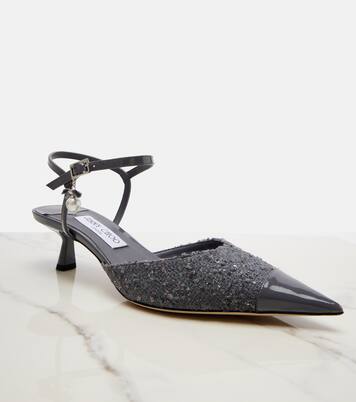 Slingback-Pumps Aren aus Tweed und Leder | Jimmy Choo