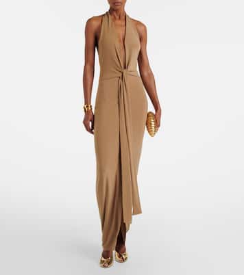 Abito lungo con scollo all’americana | Norma Kamali
