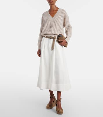 Sequined linen-blend sweater | Brunello Cucinelli