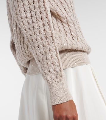Sequined linen-blend sweater | Brunello Cucinelli