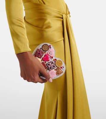 Heart Small crystal-embellished clutch | Judith Leiber Couture