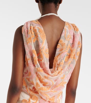 Embroidered point d'esprit top | Xu Zhi