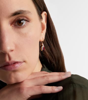 14kt gold (750/1000) earrings with garnets and diamonds | Ileana Makri