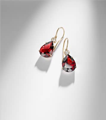 14kt gold (750/1000) earrings with garnets and diamonds | Ileana Makri