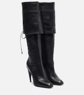 Horn Heel leather knee-high boots | McQueen