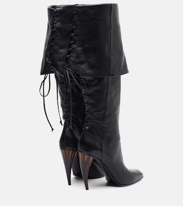 Horn Heel leather knee-high boots | McQueen
