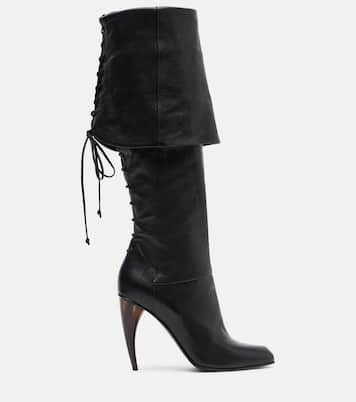 Horn Heel leather knee-high boots | McQueen