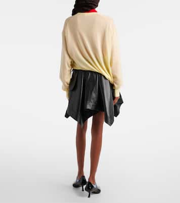 Double L belted leather miniskirt | Loewe