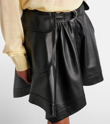 Double L belted leather miniskirt | Loewe