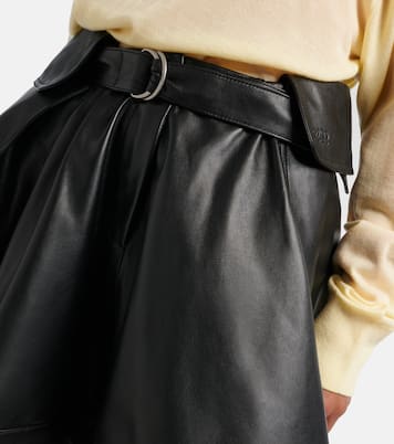 Double L belted leather miniskirt | Loewe