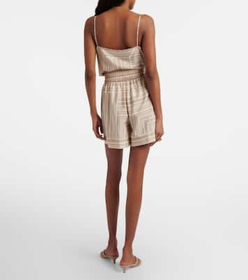 Laven格纹真丝短裤 | Joseph