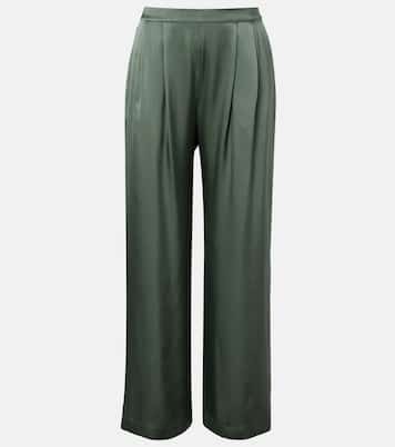 Isola pleated silk twill wide-leg pants | Asceno