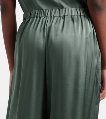 Isola pleated silk twill wide-leg pants | Asceno