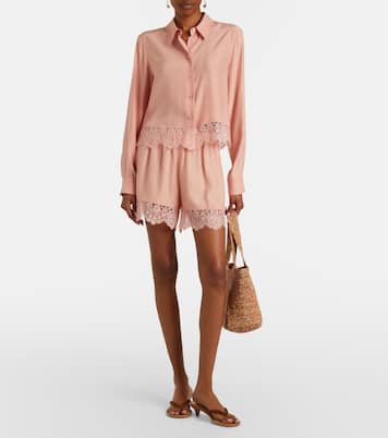 Lace-trimmed silk shorts | Stella McCartney