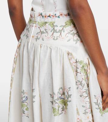 Curua floral linen midi skirt | Agua by Agua Bendita