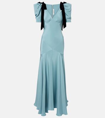 فستان طويل بتفاصيل فيونكة من الحرير الساتان  | Rodarte