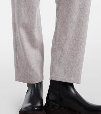 Pantalones tapered de lana con cuentas Monili | Brunello Cucinelli