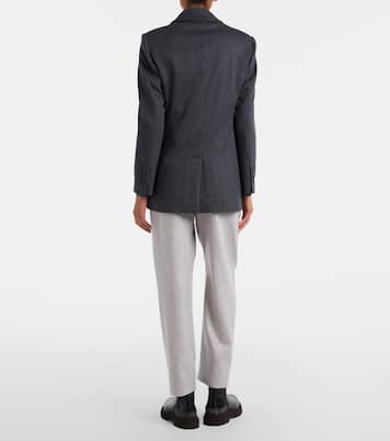 Pantalones tapered de lana con cuentas Monili | Brunello Cucinelli