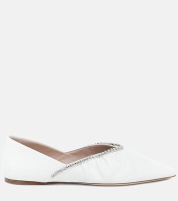 Verzierte Ballerinas aus Leder | Miu Miu