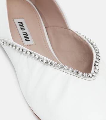 Verzierte Ballerinas aus Leder | Miu Miu