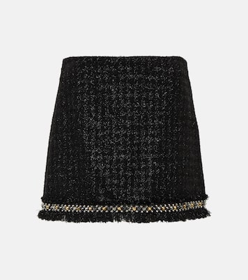 Embellished metallic tweed miniskirt | Versace