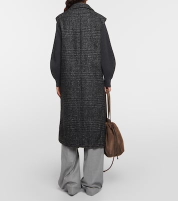Checked wool-blend coat | Brunello Cucinelli