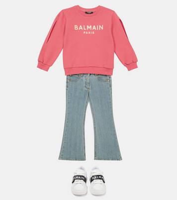 Logo cotton sweatshirt | Balmain Kids