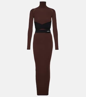 Belted jersey turtleneck maxi dress | Alaïa