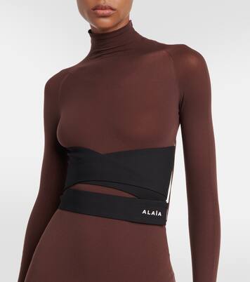 Belted jersey turtleneck maxi dress | Alaïa